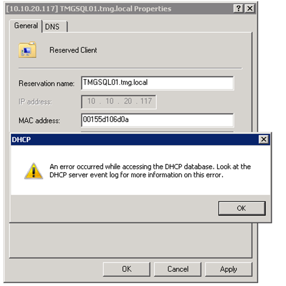 DHCP Error